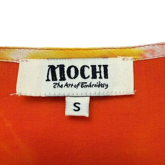 MOCHI Louma Duster Small Boho Womens Swim Cover Up Robe Top Orange Tie Dye - Picture 8 of 13